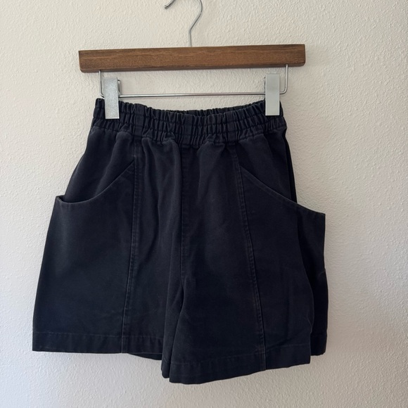 Elizabeth Suzann CLYDE Dark Blue Cotton Shorts - Picture 2 of 3